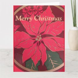Vouwde Kerst Poinsettia - Wenskaart Bedankkaart