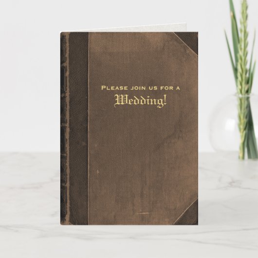 Vouwen Bruin Boek Huwelijksuitnodiging (Voorkant)