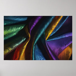 Vouwen van veelkleurige stof poster