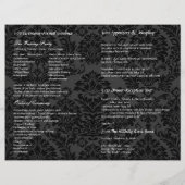 Vouwen Zwart Grijs & Rood Damast Foto Bruiloft (Achterkant)