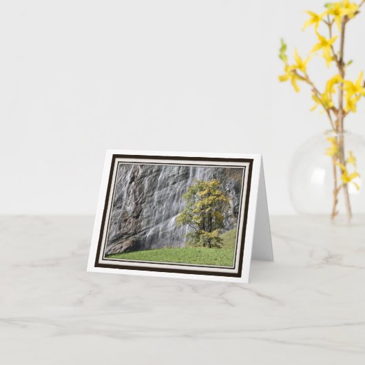 Vouwend Wenskaart – Watervallen in Zwitserland Kaart (Gele Bloem)