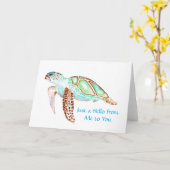 Vouwkaart 5x7 Schildpad Persoonlijk  Kaart (Gele Bloem)