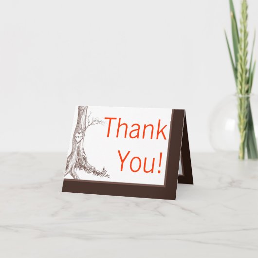 Vouwkaart Bedankkaart Herfst Boom Initiaal Snijwer (Voorkant)