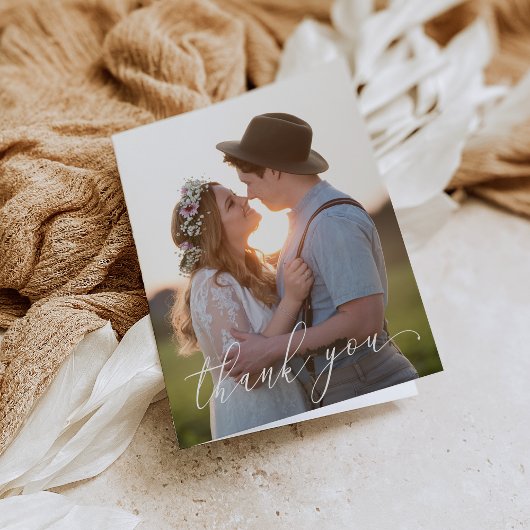 Vouwkaart Bedankt - Witte Script