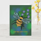 Vouwkaart Bij met verjaardagsgroet Kaart (Gele Bloem)