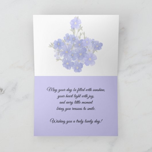 Vouwkaart “Brilliant Blue Flower Greeting Card” Kaart (Binnen)
