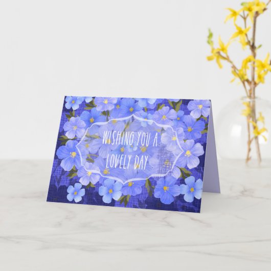 Vouwkaart “Brilliant Blue Flower Greeting Card” Kaart (Gele Bloem)