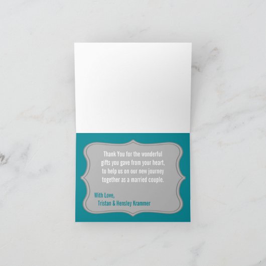 Vouwkaart Dankjewel Modern Grijs Damast Kant Prin Bedankkaart (Binnen)