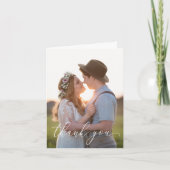 Vouwkaart met bedankje - Witte script Bedankkaart (Voorkant)