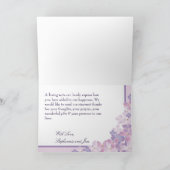 Vouwkaart met dank Purple Hydrangea Bedankkaart (Binnen)