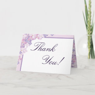 Vouwkaart met dank Purple Hydrangea Bedankkaart