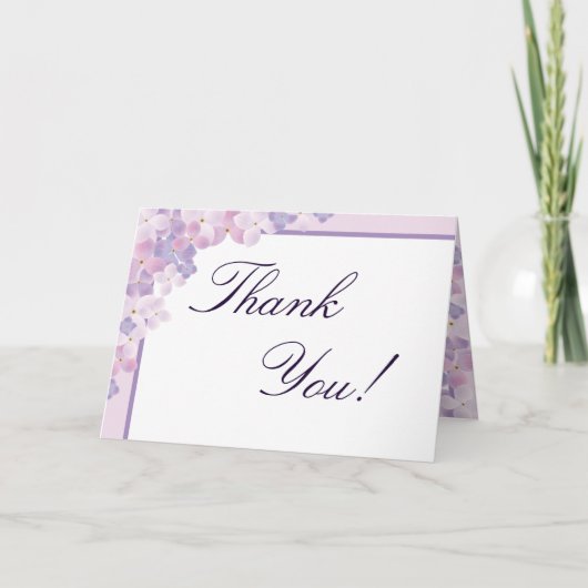 Vouwkaart met dank Purple Hydrangea Bedankkaart (Voorkant)