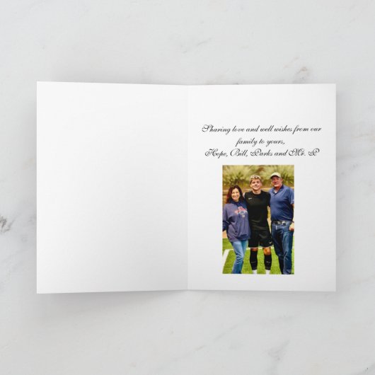 Vouwkaart met groet kaart (Binnen)