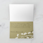 Vouwkaart met witte ginkobladeren bedankt (Binnen)