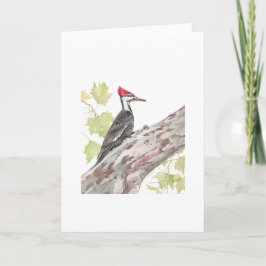 Vouwkaart - Pileated Woodpecker - 5x7" blanco Bedankkaart