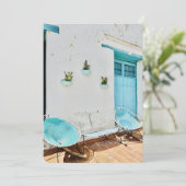 Vouwkaart - Turquoise Middag Kaart (Staand voorkant)