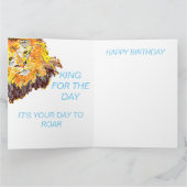 Vouwkaart: Verjaardagsleeuw Kaart (Binnen)