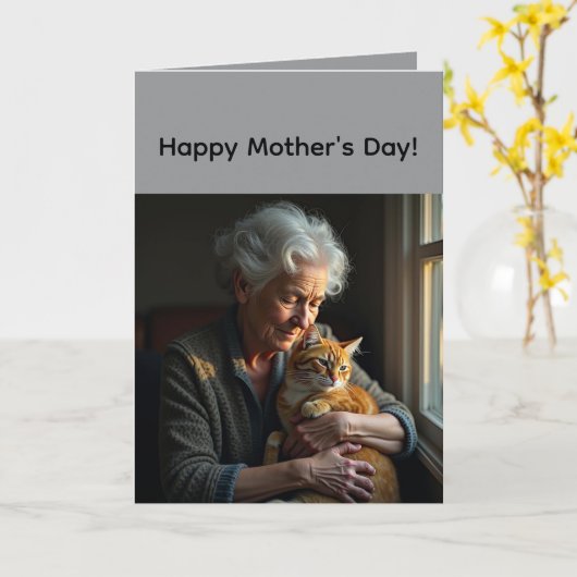 Vouwkaart voor Moederdag Kaart (Gele Bloem)