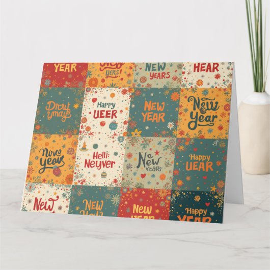 Vouwkaart voor Nieuwjaar Kaart (Voorkant)