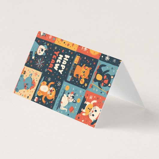 Vouwkaart voor Nieuwjaar Kaart (Voorkant)