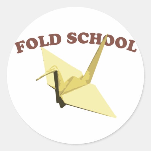 Vouwschool (Origami) Ronde Sticker (Voorkant)
