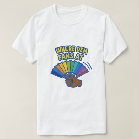Vouwventilator-"Waar DEM-fans bij- T-shirt (Design voorkant)