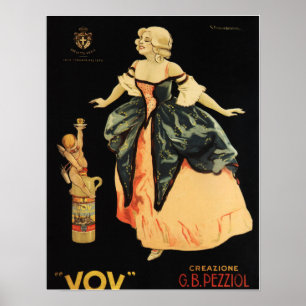 VOV 1900 PEZZIOL PADOVA Italy Alcohol Liquor Old Poster
