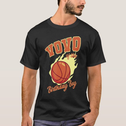 Vovo van de Basketbalfamilie van de Birthday Boy B T-shirt (Voorkant)