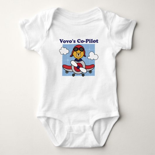 Vovo's Co-Piloot - Lief Vliegtuig Romper (Voorkant)