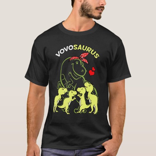 Vovosaurus Vovo 4 Kinder Dinosaur Moederdag T-shirt (Voorkant)