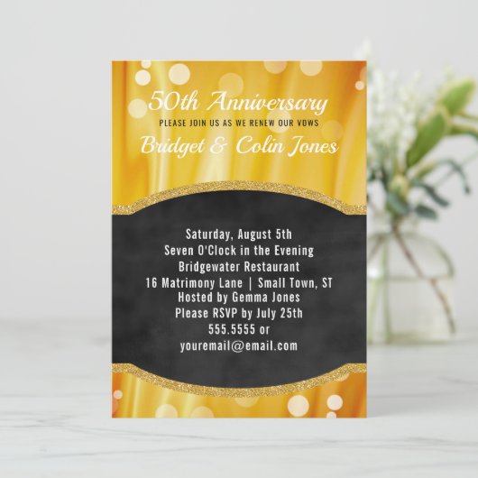 Vow Renewal 50th Wedding Jubileum Uitnodiging (Staand voorkant)