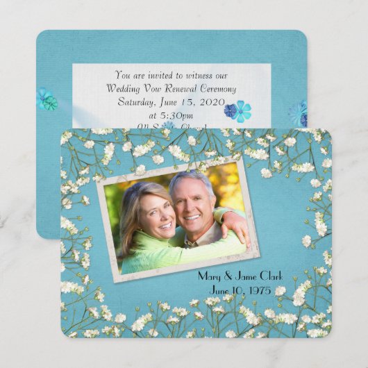 Vow Renewal baby's ademgrens met foto Kaart (Voorkant / Achterkant)