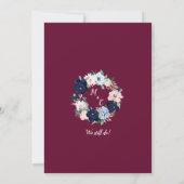 Vow Renewal Ceremony Elegant Florals Burgundy Kaart (Achterkant)