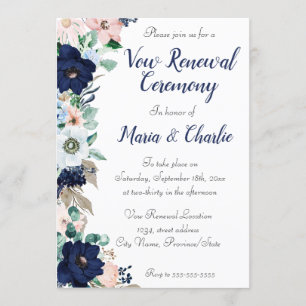 Vow Renewal Ceremony Elegant Florals Kaart
