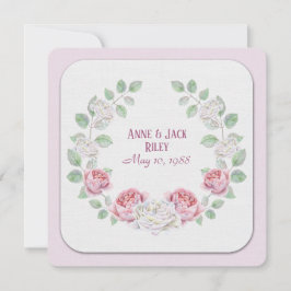 Vow Renewal Ceremony-waterverf roos met adem Kaart