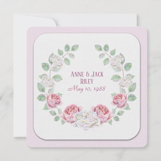 Vow Renewal Ceremony-waterverf roos met adem Kaart (Voorkant)