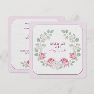 Vow Renewal Ceremony-waterverf roos met adem Kaart