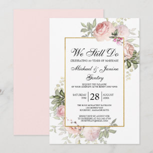 Vow Renewal Dusty Blush Pink Floral Kaart