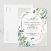 Vow Renewal Eucalyptus Greenery Geometric Wedding Uitnodiging Briefkaart (Voorkant / Achterkant)