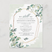Vow Renewal Eucalyptus Greenery Geometric Wedding Uitnodiging Briefkaart (Voorkant)