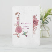 Vow Renewal-florale grens met kolibrie Kaart (Staand voorkant)