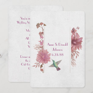 Vow Renewal-florale grens met kolibrie Kaart