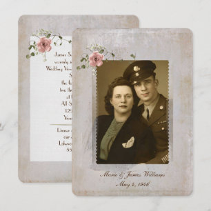 Vow Renewal foto lijst roos bouquet Kaart