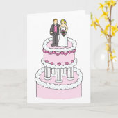 Vow Renewal Gefeliciteerd Cartoon Couple Kaart (Gele Bloem)