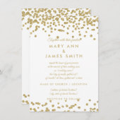 Vow Renewal Gold Faux Glitter Confetti White Kaart (Voorkant / Achterkant)