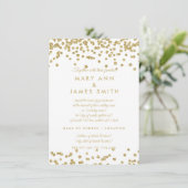 Vow Renewal Gold Faux Glitter Confetti White Kaart (Staand voorkant)