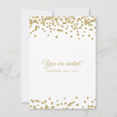 Vow Renewal Gold Faux Glitter Confetti White Kaart (Achterkant)