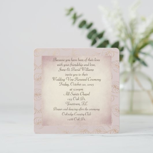 Vow Renewal gold folie leaf op zwarte achtergrond Kaart (Staand voorkant)