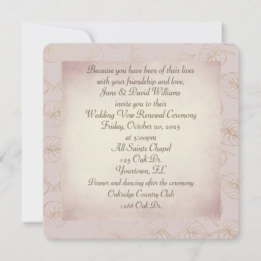 Vow Renewal gold folie leaf op zwarte achtergrond Kaart (Voorkant)