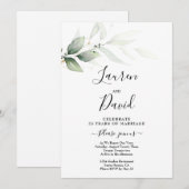 Vow Renewal greenery Invitation Kaart (Voorkant / Achterkant)